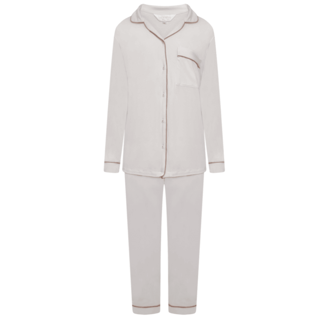 Rayon Stretch Pyjama Trouser Set Dove
