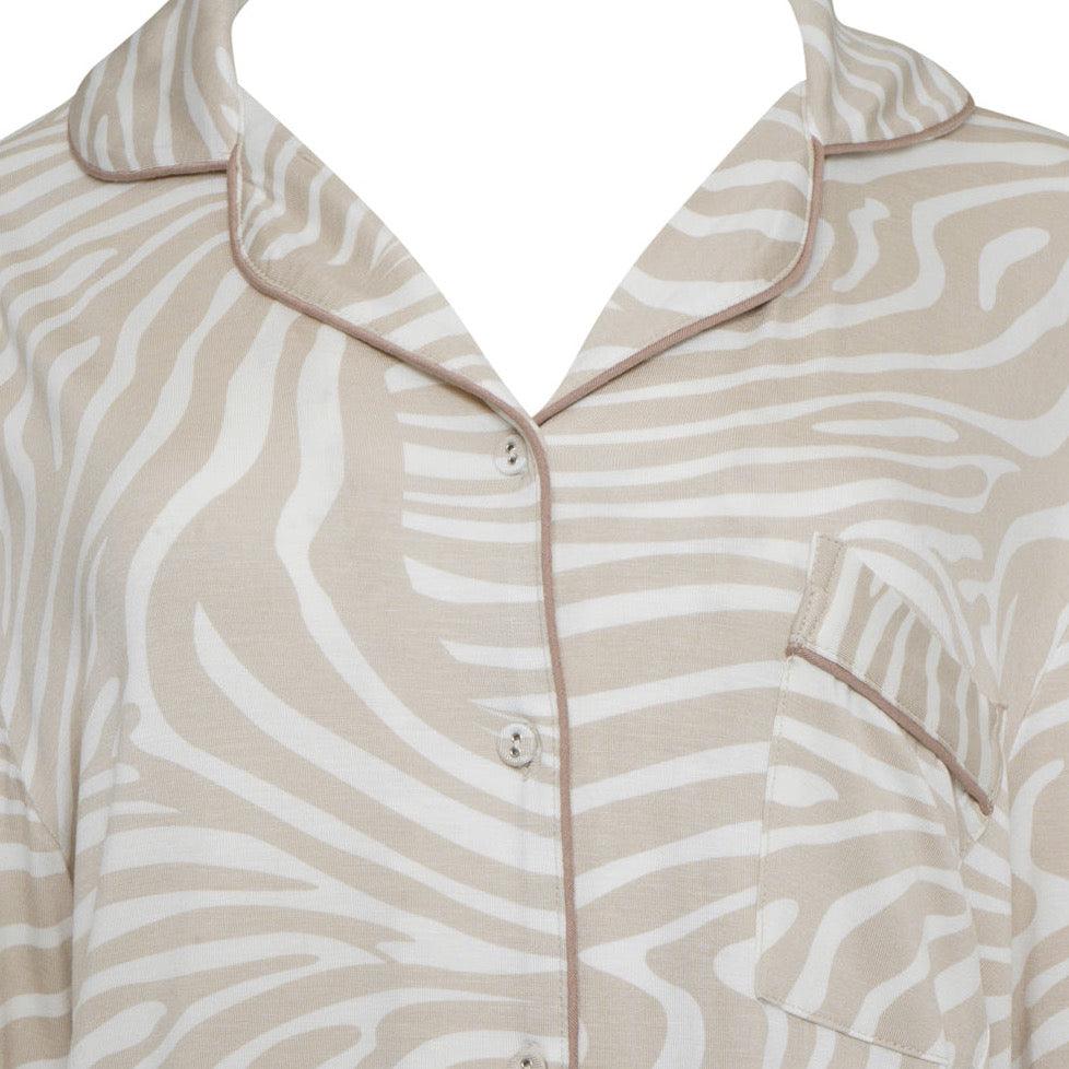 Rayon Stretch Sleep Trouser Pyjama Set Zebra Print The NAP Co.