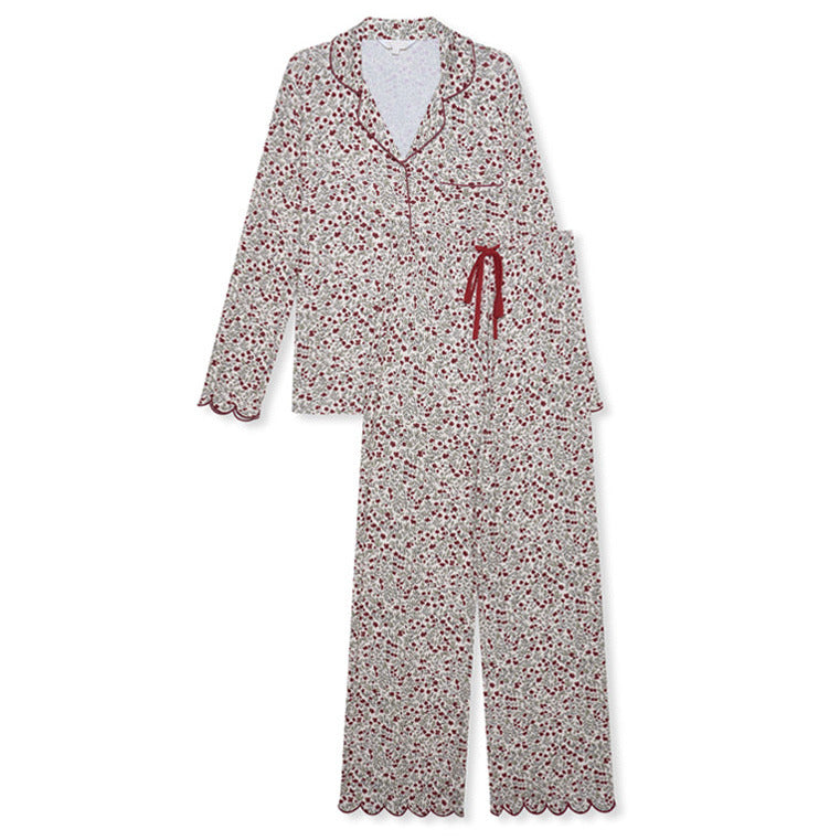 Scallop Pyjama Trouser Set - Winter Floral-1