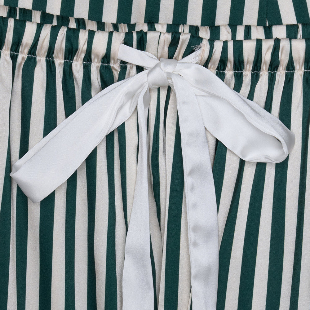 Satin Stretch Trouser PJ- Green Stripe-2
