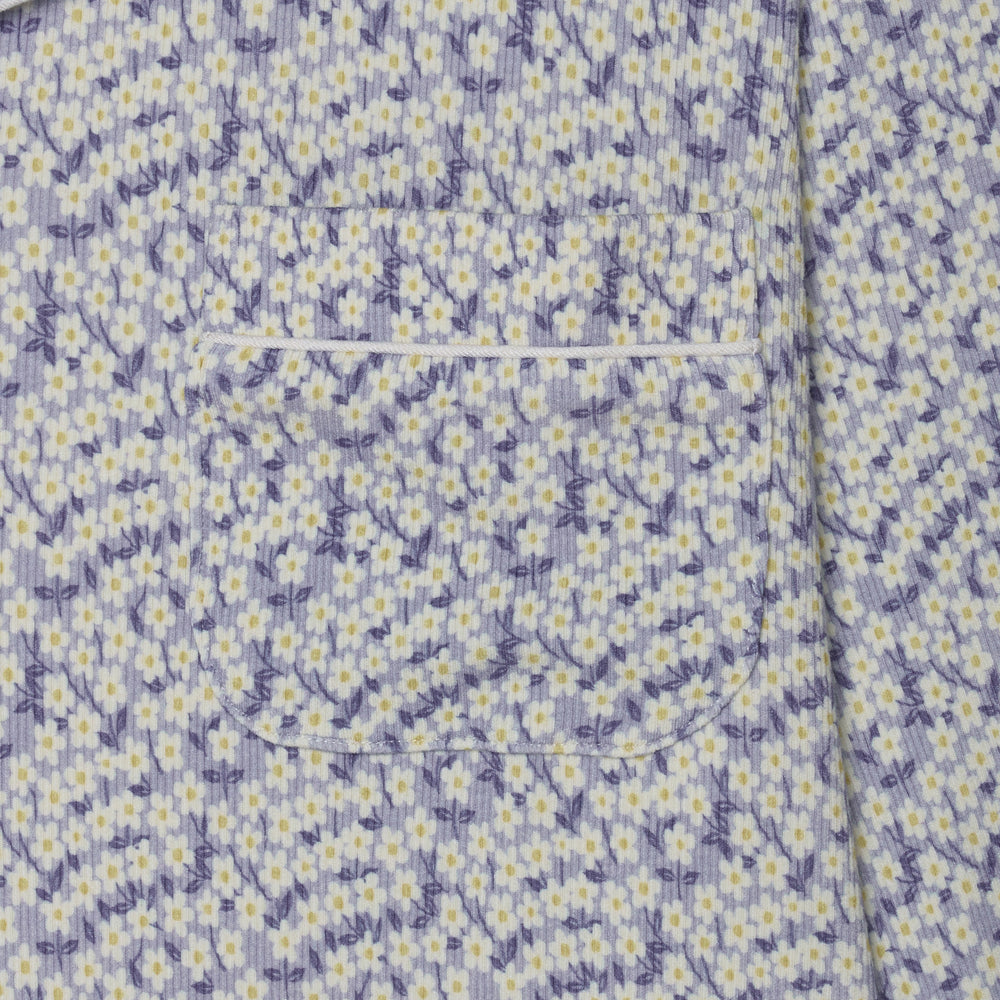 Ribbed Trouser Sleep Set- Blue Daisy