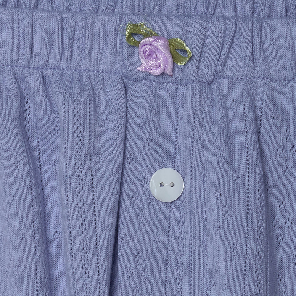 Pointelle Cardigan and Trouser Set- Blue Violet