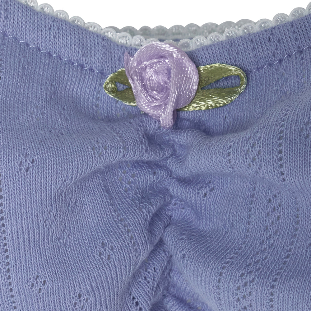 Pointelle Crop Top- Blue Violet