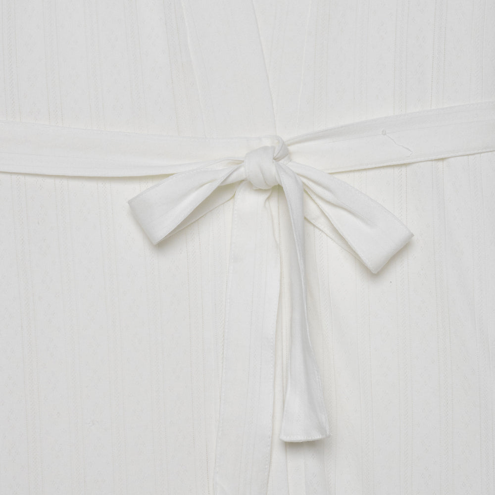 Pointelle Maxi Robe - Milk White