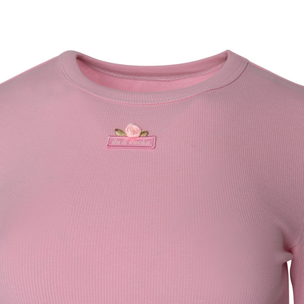 NAP X RU -Long Sleeve Ribbed Top- Cotton Candy