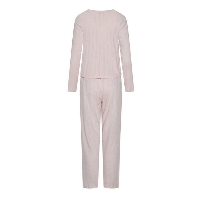 NAP X RU-Pointelle Cardigan and Trouser Set- Cotton Candy