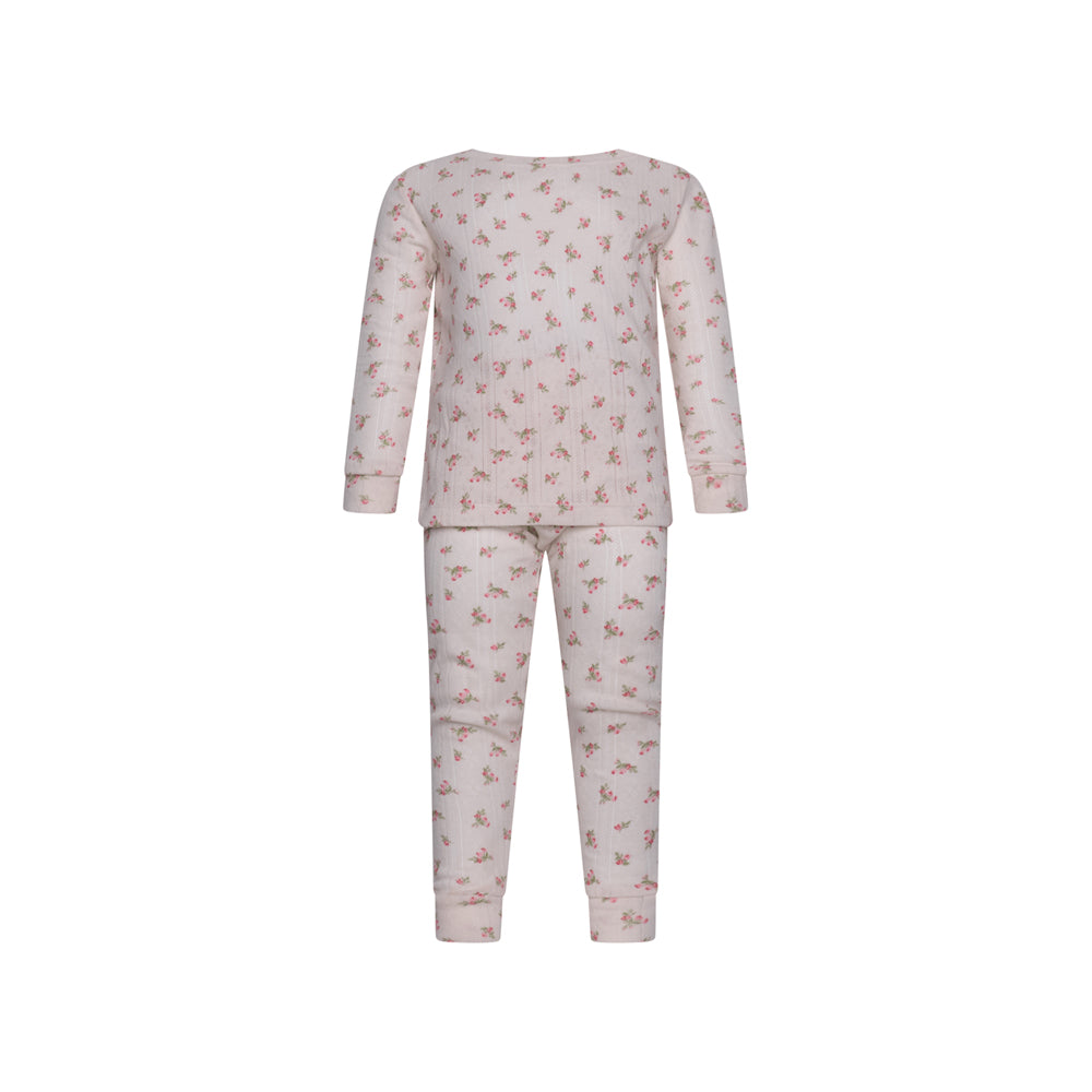 Children's Cotton Pointelle Sleep Set- Rose