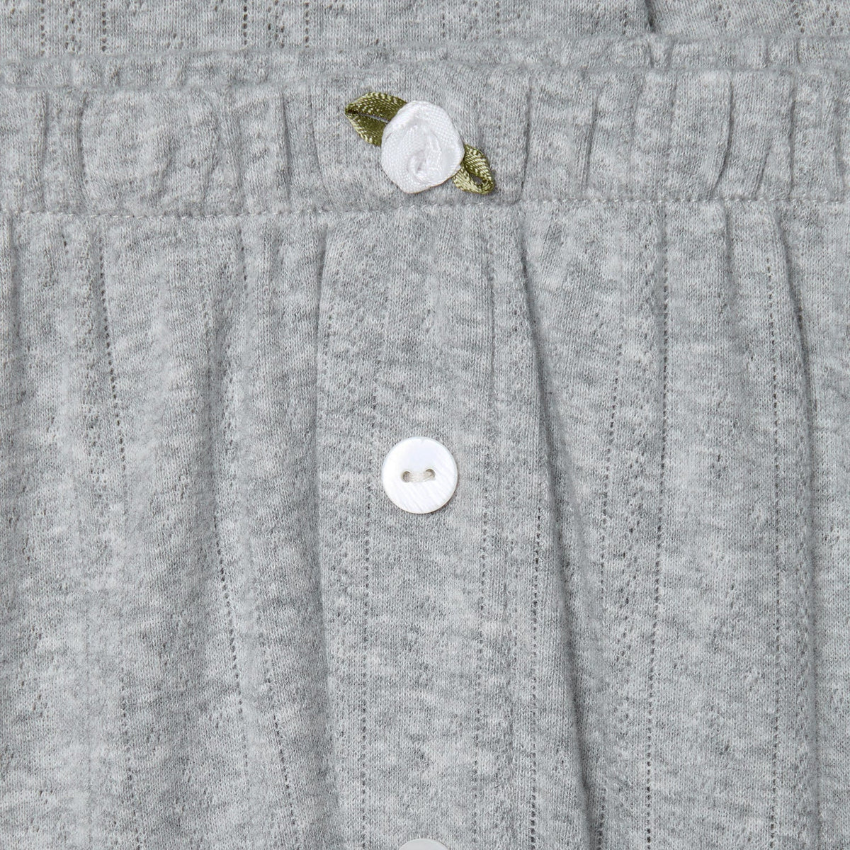 Cotton Pointelle Pyjama Trouser Set - Grey marl - The NAP Co. - image 2