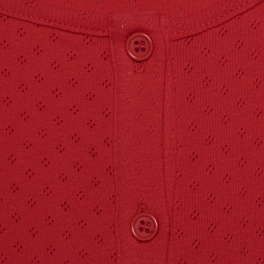 Cotton Pointelle Pyjama Short Set - Ruby Red