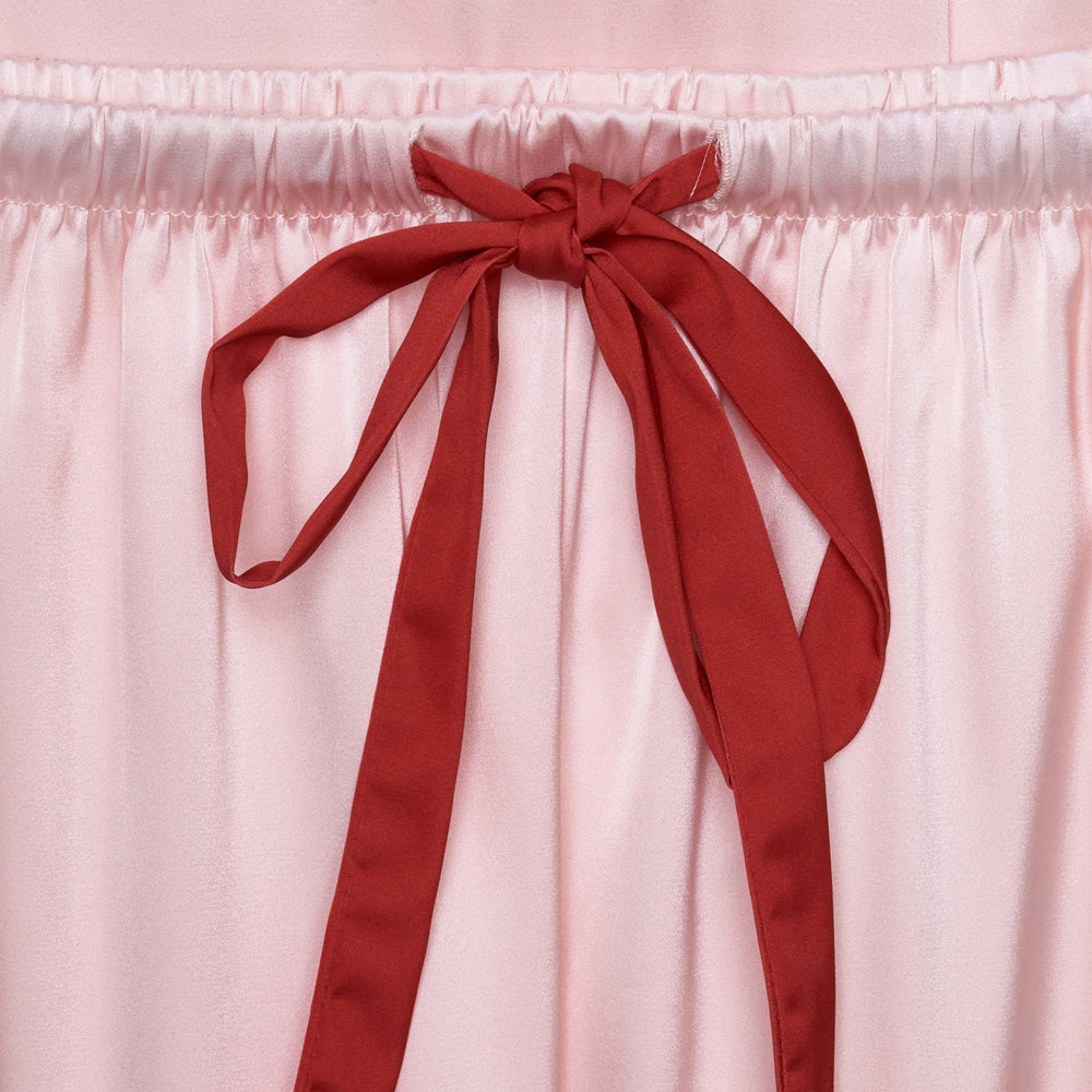 Satin Stretch Trouser PJ- Blush/ Berry