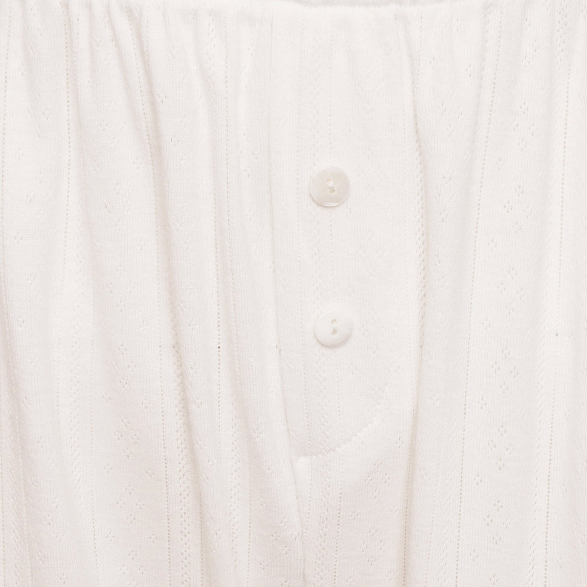 Pointelle Cotton Sleep Trouser - White