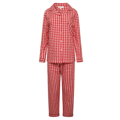 Men's Gingham Trouser PJ Set - Red Check