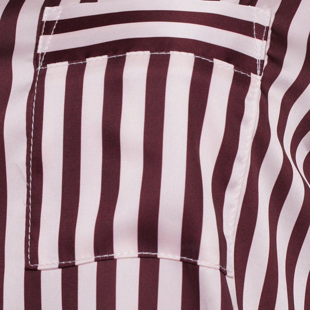 Satin Stretch Trouser PJ- Cherry Stripe