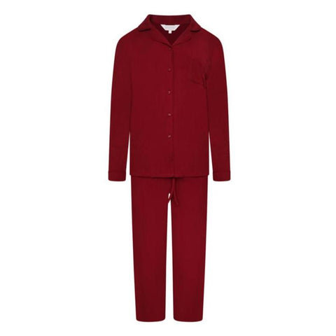 Men's Ribbed Modal Trouser PJ Set - Cherry