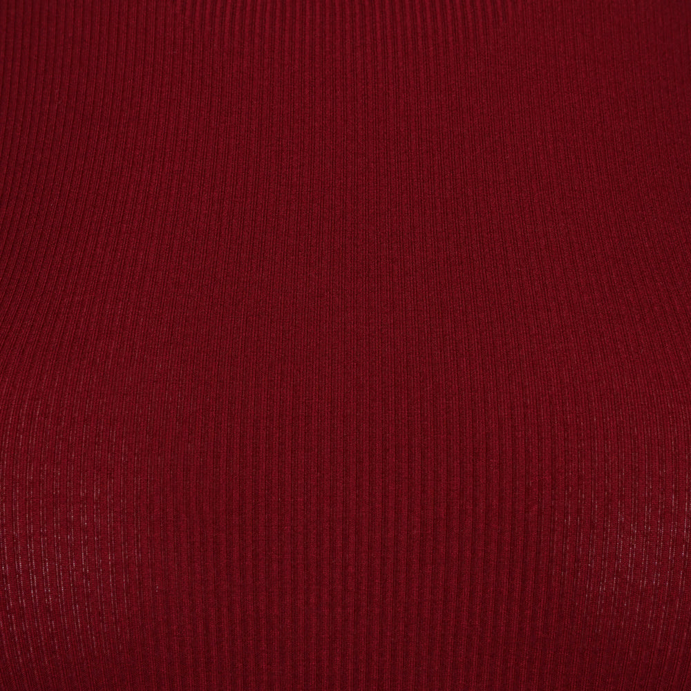 Ribbed Modal Long Sleeved Tshirt- Cherry