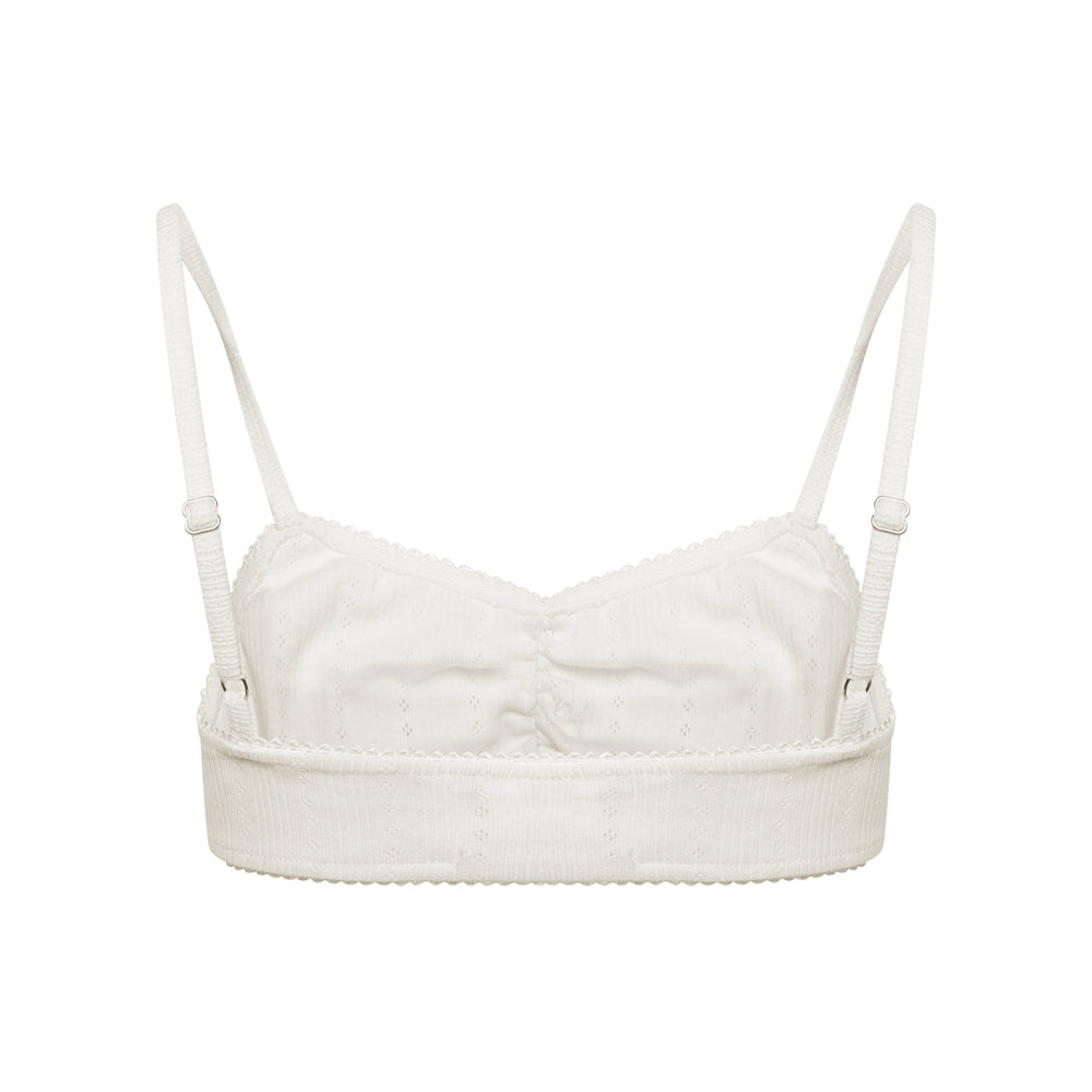 Pointelle Crop Top- Buttermilk