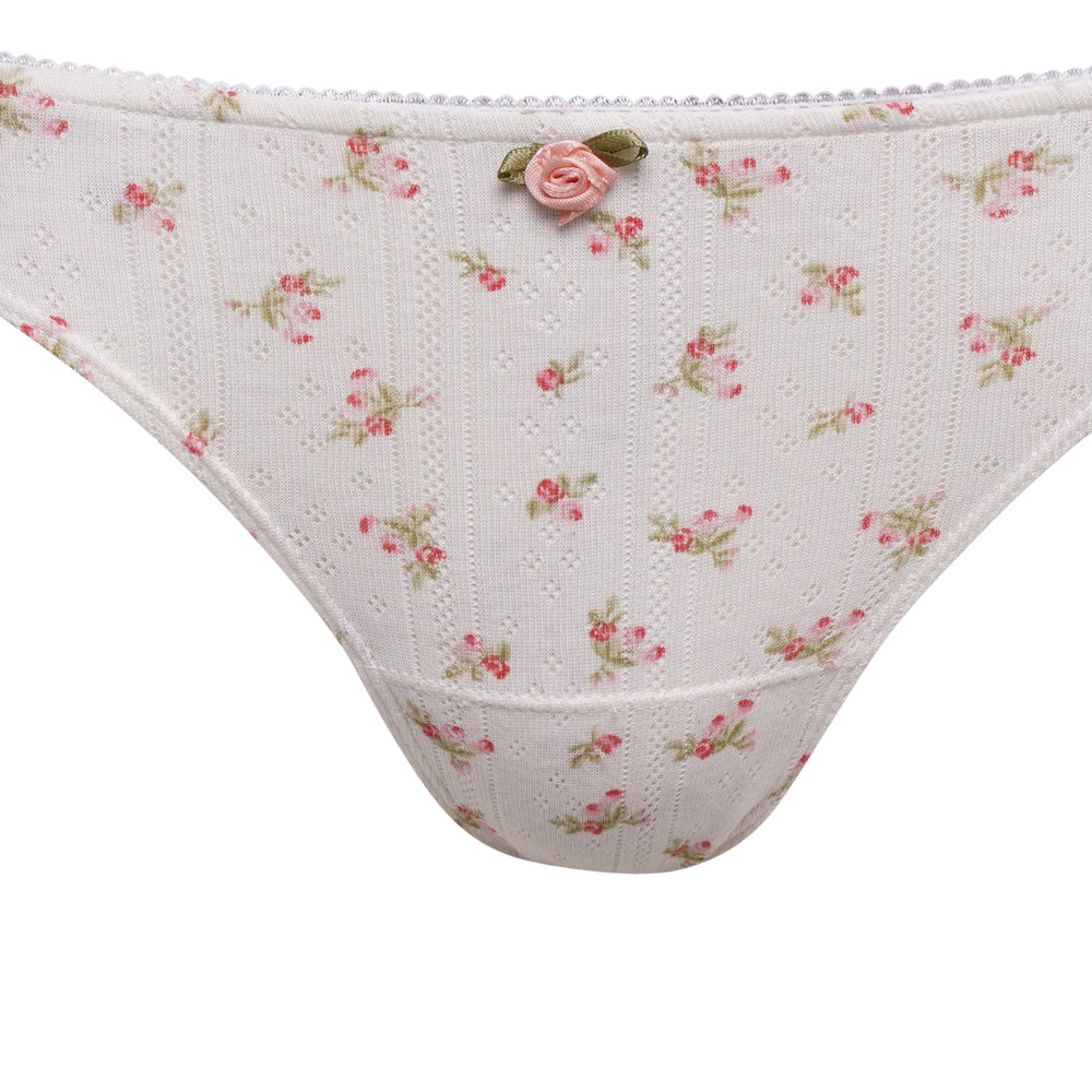 Pointelle Thong Knicker- Rose