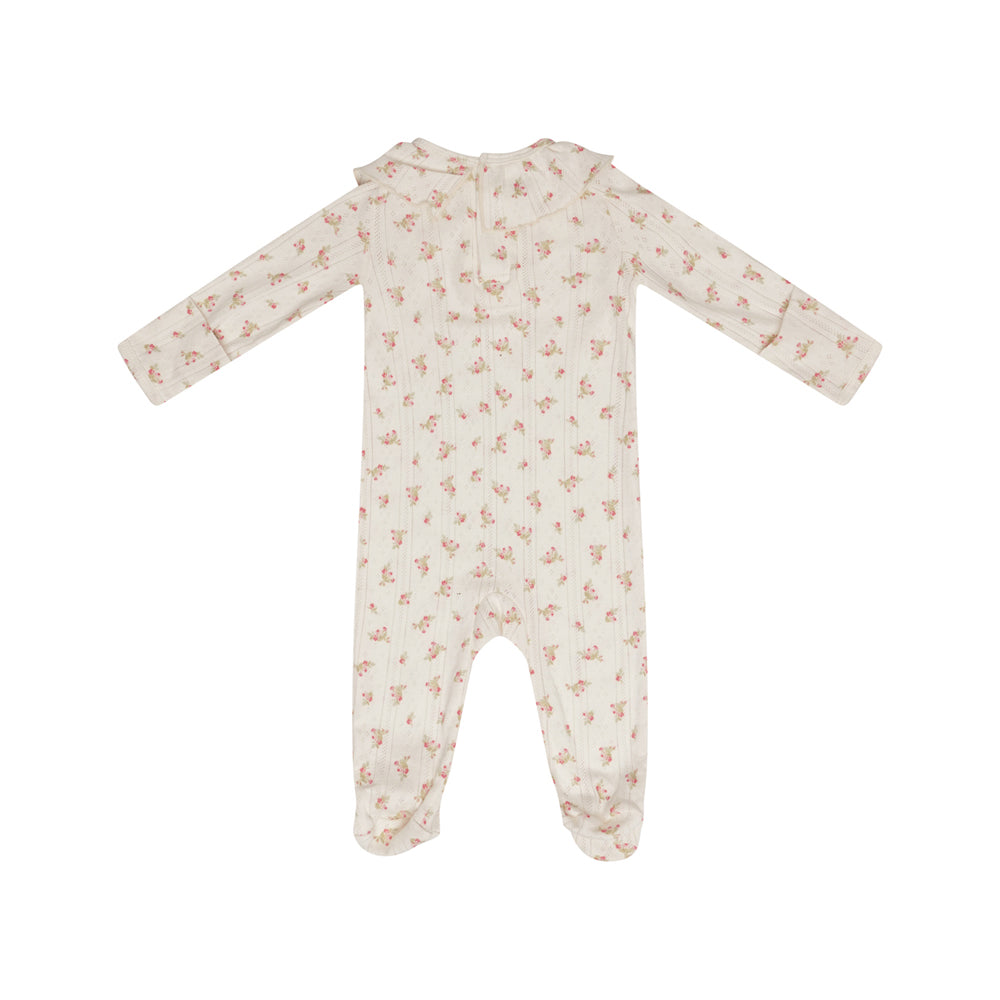 Children's Cotton Pointelle Sleepsuit - Rose