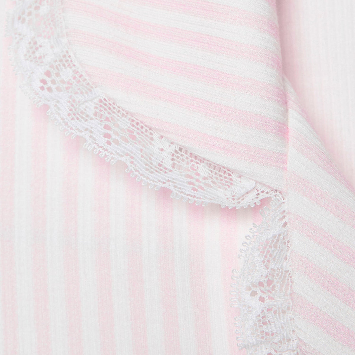 Stretch Ribbed Pyjama Trouser Set - Pink Stripe/Lace - The NAP Co. - image 2