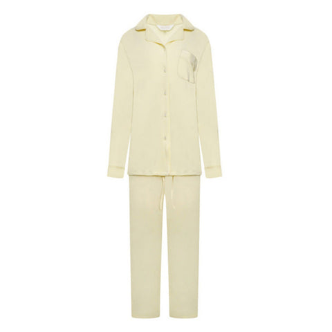 Ribbed Trouser Sleep Set- Lemon