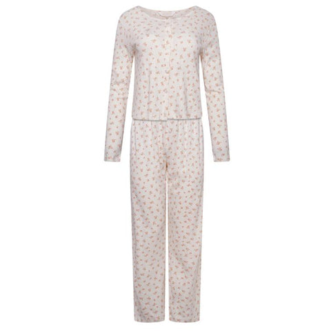 Pointelle Cardigan and Trouser Set- Rose