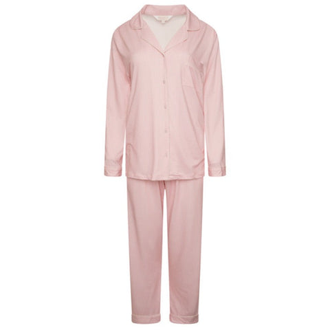 Children's Jersey Trouser PJ Set - Pink/Cream