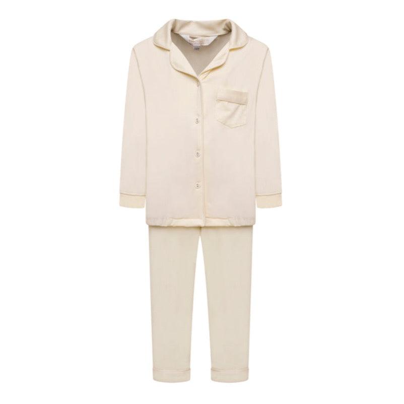 Children's Rayon Stretch Trouser Pyjama Set -Cream - The NAP Co.