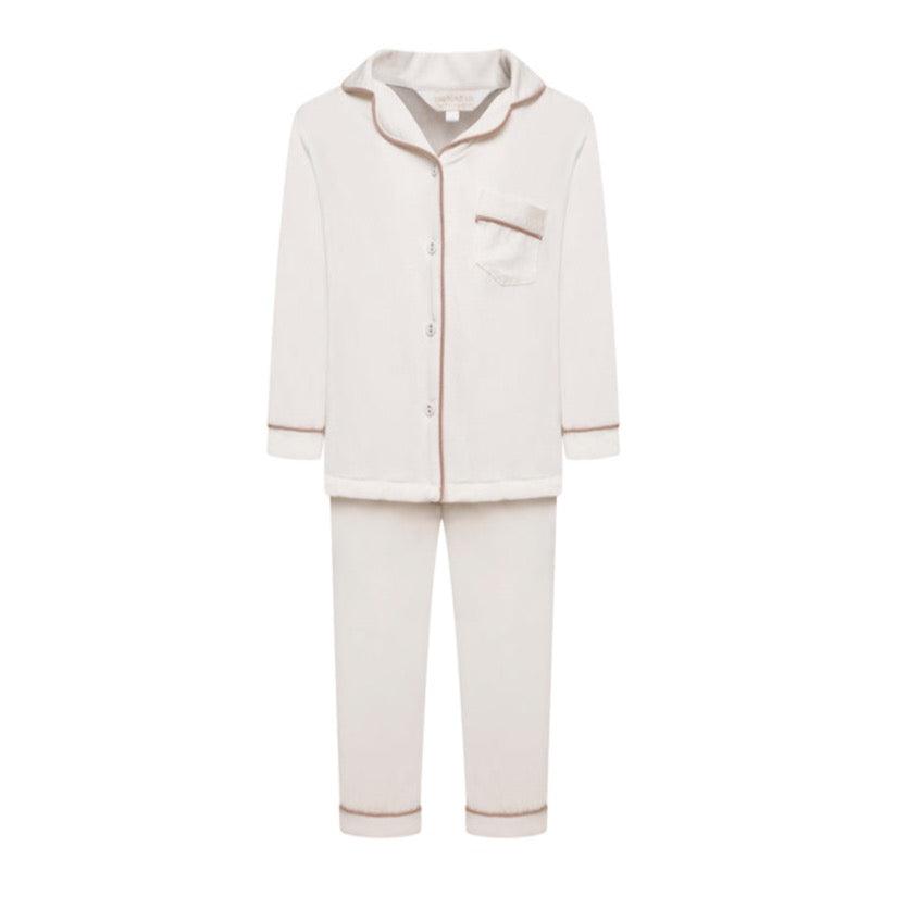 Children's Rayon Stretch Trouser Pyjama Set -Dove - The NAP Co.