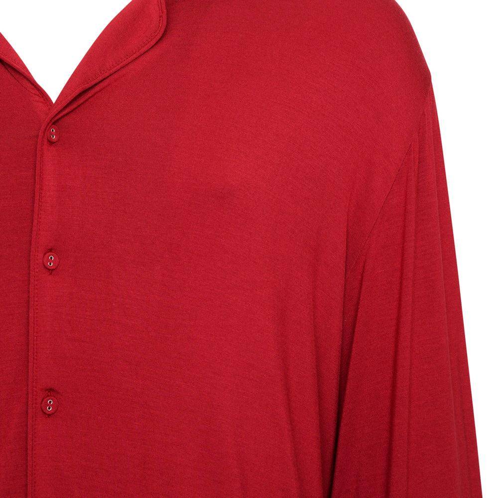 Men's Rayon Stretch Pyjama Trouser Set - Ruby - The NAP Co.