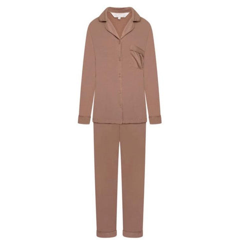 Rayon Stretch Pyjama Trouser Set - Cappuccino - The NAP Co.