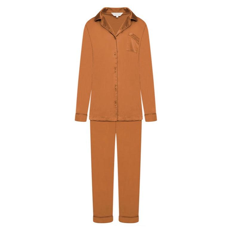 Rayon Stretch Pyjama Trouser Set- Chocolate - The NAP Co.