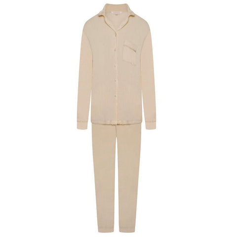 Rayon Stretch Pyjama Trouser Set - Cream - The NAP Co.
