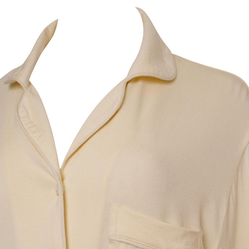 Rayon Stretch Pyjama Trouser Set - Cream - The NAP Co.