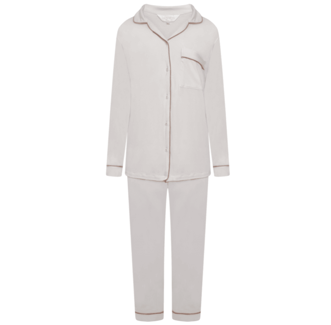 Rayon Stretch Pyjama Trouser Set - Dove - The NAP Co.