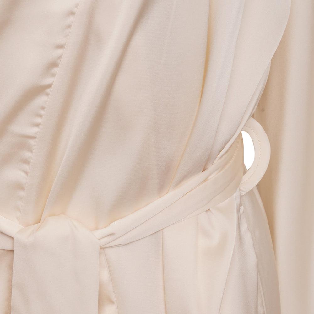 Satin Short Robe- Ivory - The NAP Co.