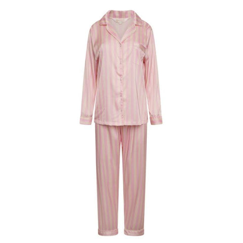Satin Stripe Pyjama Trouser Set - Pink Stripe - The NAP Co.